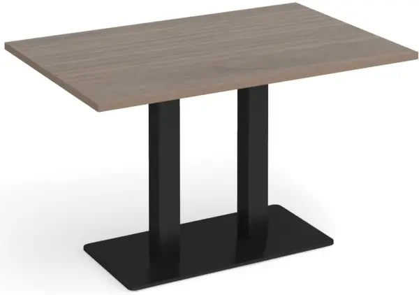Dams Eros Rectangular Dining Table with Rectangular Twin Base - 1200 x 800mm - Barcelona Walnut