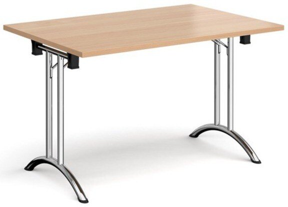 Dams Rectangular Folding Leg Table with Curved Foot Rails 1200 x 800mm