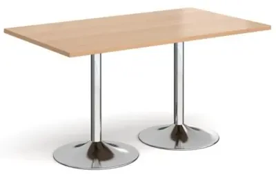 Dams Genoa Rectangular Dining Table With Trumpet Base 1400 x 800mm Diameter