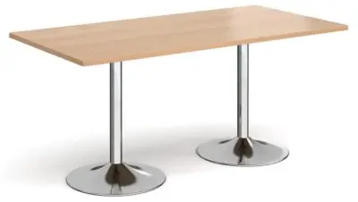 Dams Genoa Rectangular Dining Table With Trumpet Base 1600 x 800mm Diameter