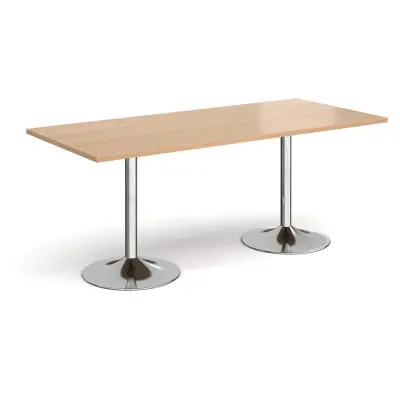 Dams Genoa Rectangular Dining Table With Trumpet Base 1800 x 800mm Diameter