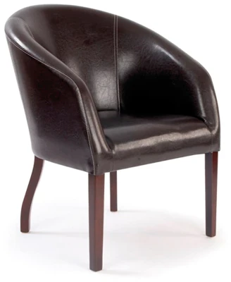 Nautilus Metro Modern Curved Leather Effect Armchair