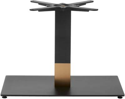 Zap Boston Sleek Black & Gold Small Rectangular Table Base - (h) 430mm