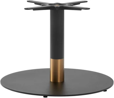 Zap Boston Sleek Black & Gold Large Round Table Base - (h) 430mm