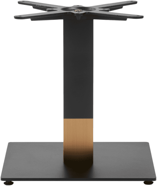 Zap Boston Sleek Black & Gold Small Square Table Base - (h) 430mm
