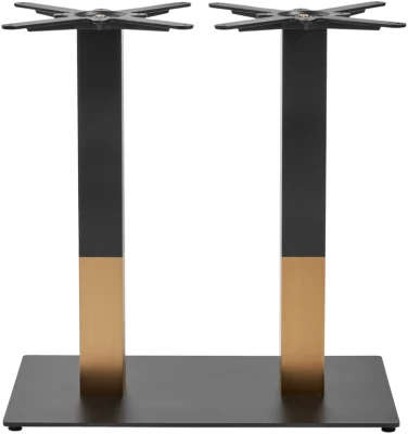 Zap Boston Sleek Black & Gold Large Rectangular Table Base - (h) 720mm