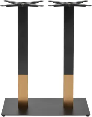 Zap Boston Sleek Black & Gold Large Rectangular Table Base - (h) 880mm