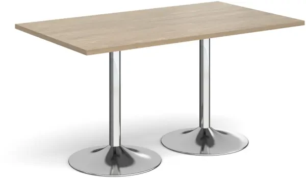 Dams Genoa Rectangular Dining Table With Trumpet Base 1400 x 800mm Diameter