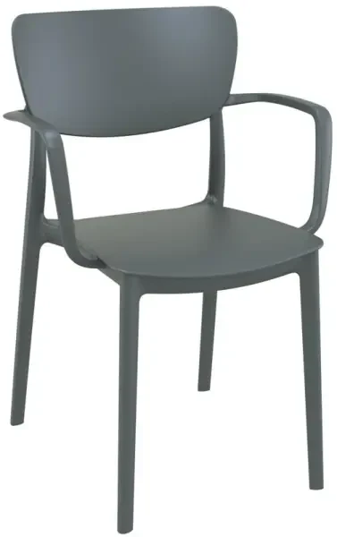 Siesta Lisa Stacking Armchair - Dark Grey