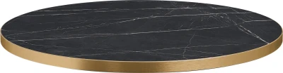 Zap Omega Laminate Marble Round Table Top with Gold Edge