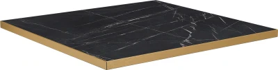 Zap Omega Laminate Marble Square Table Top with Gold Edge - 800 x 800mm