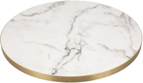 Tabilo Tuff High Gloss Round Table Top - 700mm - Calacatta Marble