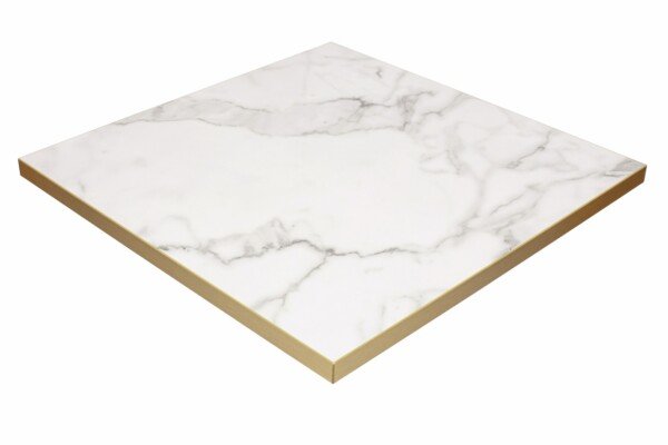 Tabilo Tuff High Gloss Square Table Top - 700 x 700mm - Calacatta Marble