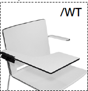 Elite Vice Versa Breakout Chair With Silver Frame & Writing Tablet