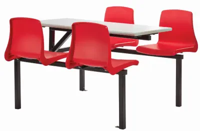 Metalliform Four Seater Cantilever Canteen Table & NP Chairs - 760mm High