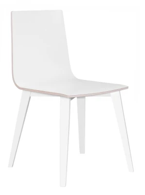 Elite Multiply Wooden Frame Breakout Chair With White Shell - White Leg