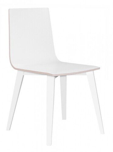 Elite Multiply Wooden Frame Breakout Chair With White Shell - White Leg