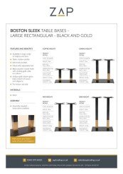 ZAP Product Sheet Boston Sleek Table Bases Large Rectangular