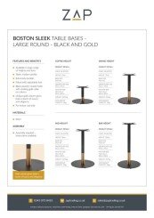 ZAP Product Sheet Boston Sleek Table Bases Large Round