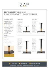 ZAP Product Sheet Boston Sleek Table Bases Small Rectangular