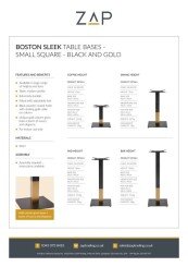 ZAP Product Sheet Boston Sleek Table Bases Small Square
