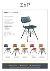 ZAP Product Sheet Duke Sidechair