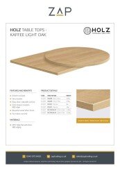 ZAP Product Sheet HOLZ Table Tops Kaffee Light Oak