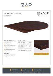 ZAP Product Sheet HOLZ Table Tops Wenge
