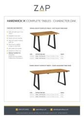 ZAP Product Sheet Hardwick A Complete Tables