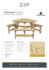 ZAP Product Sheet Winer Diner Picnic Table