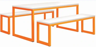 Metalliform Standard Dining Table & Benches - 1600 x 800 x 760mm